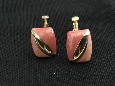 Beautiful Enamel and Gold Tone Earrings