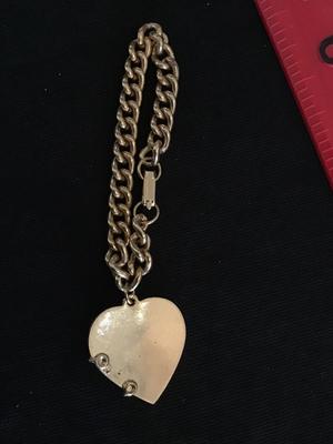 Vintage Gold atone Link Bracelet with Charm