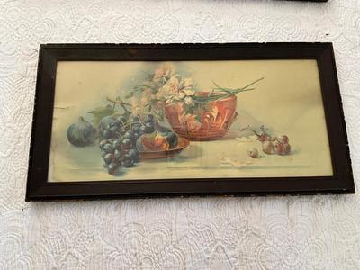 UD763 Lot of 3 Antique Victorian Framed Fruit Prints