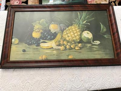 UD763 Lot of 3 Antique Victorian Framed Fruit Prints