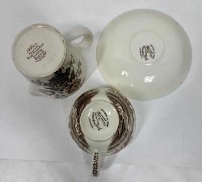 Vintage Rare Royal Staffordshire Cup & Saucer Brown Tonquin, Clarice Cliff and Charlotte Royal Crownford Ironstone Measuring Cup