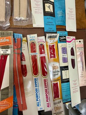 Huge Lot of Sewing Notions Zippers