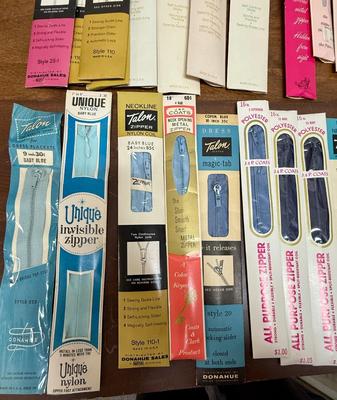 Huge Lot of Sewing Notions Zippers