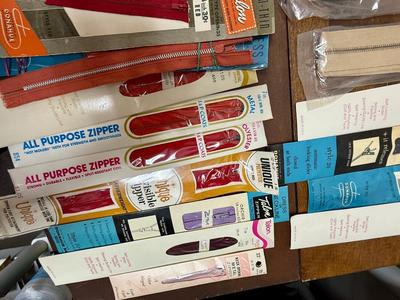 Huge Lot of Sewing Notions Zippers
