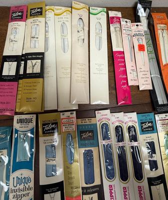 Huge Lot of Sewing Notions Zippers