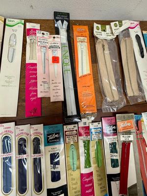 Huge Lot of Sewing Notions Zippers