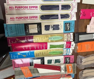 Huge Lot of Sewing Notions Zippers