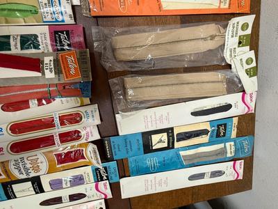 Huge Lot of Sewing Notions Zippers