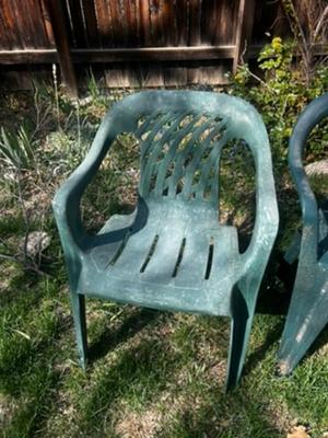 Set of 3 Green Plastic Chairs