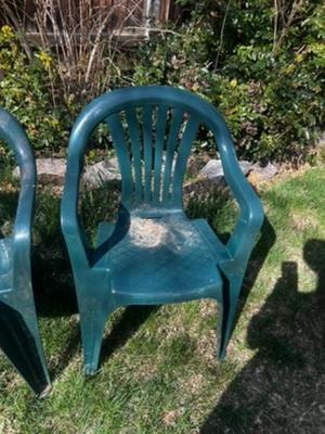 Set of 3 Green Plastic Chairs