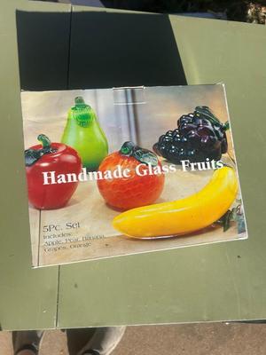 Glass Fruit Sculptures in box