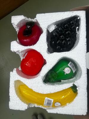 Glass Fruit Sculptures in box