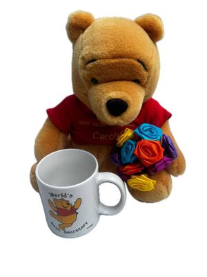 Pooh Bear stuffed animal and mug for Secretary's Day