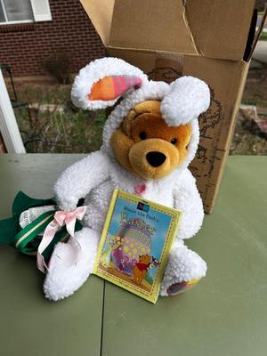Pooh Bear in Easter Costume w/ Book and Treat basket