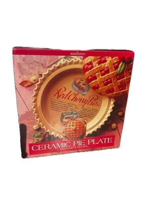 Cherry Pie Ceramic Pie Plate W/recipe And Decorative Lid