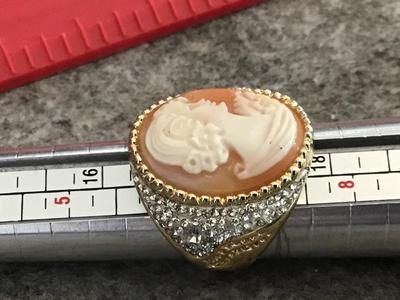 Amedeo Cameo Rhinestone Cameo Ring
