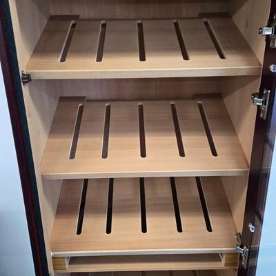 LOT 1: Wooden Humidor Cabinet w/ Lock and Key- LOCAL PICK UP ONLY