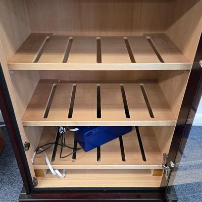 LOT 1: Wooden Humidor Cabinet w/ Lock and Key- LOCAL PICK UP ONLY