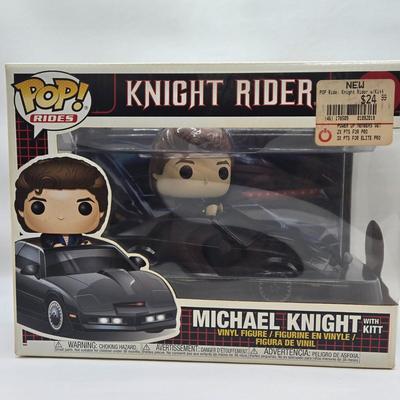 LOT 8: Michael Knight w/ Kitt Funko Pops NIB