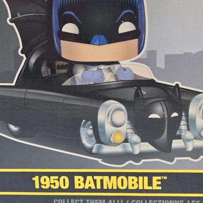 LOT 10: 1950 Batmobile and Batman Funko Pops NIB