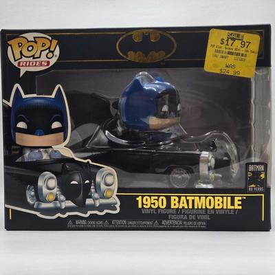 LOT 10: 1950 Batmobile and Batman Funko Pops NIB