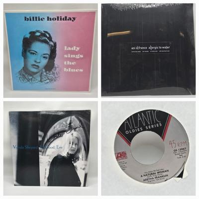 LOT 16: Let's Hear it For the Girls!!! : Billie Holiday , Ani Di Franco, Signed Vonda Shepard, and Last But Certainly Not Least,...