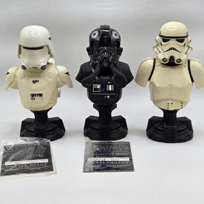 LOT 54: Limited Edition Numbered Star Wars Busts/ 2 with Certificates