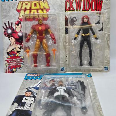 LOT 63: New in Packaging Iron Man, Black Widow, and The Punisher