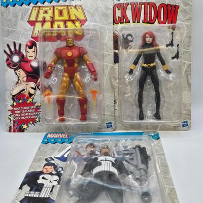LOT 63: New in Packaging Iron Man, Black Widow, and The Punisher