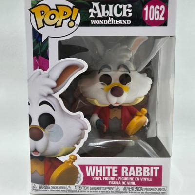 LOT 73: NIB Funko Pops Alice in Wonderland , Queen of Hearts, White Rabbit, and Mad Hatter