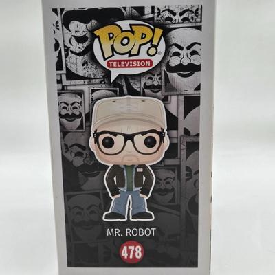 LOT 74: NIB Mr. Robot Funko Pops Including Mr. Robot, Elliot Alderson, Darlene, White Rose, and Angela Moss