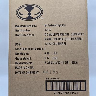 LOT 78: NIB McFarlane Toys Limited Edition SuperBoy-Prime