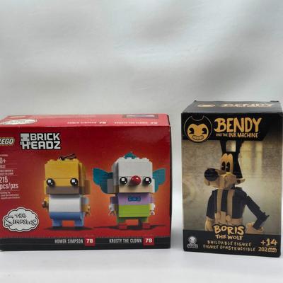 LOT 134: Lego Brick Headz and Bendy and The Ink Machine Toys NIB