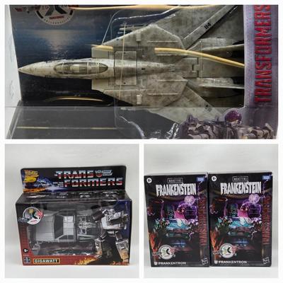 LOT 138: NIB Transformers Top Gun Maverick, Back to the Future Gigawatt, and 2 Frankentrons