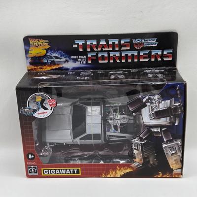 LOT 138: NIB Transformers Top Gun Maverick, Back to the Future Gigawatt, and 2 Frankentrons