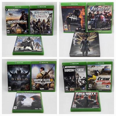 LOT 148: Variety of XBox One Games Including Call of Duty Black Ops, Halo 5 Guardians, and More