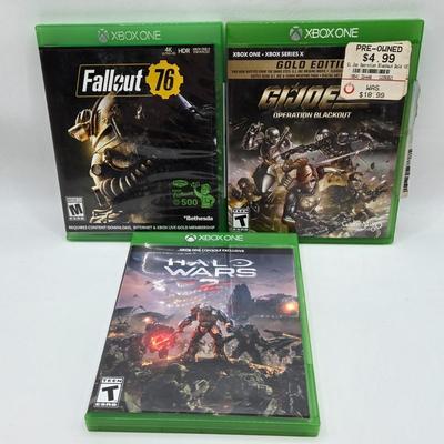 LOT 149: Multiple XBox One Games Including Halo Wars 2, Fallout 76, and More