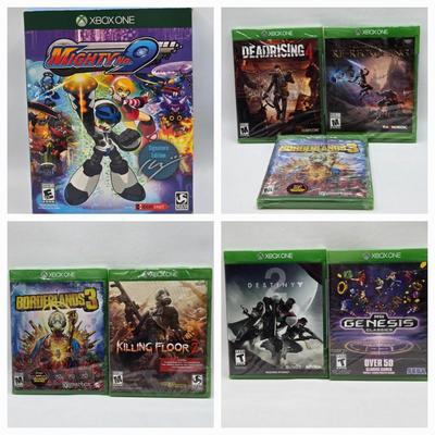 LOT 153: Unopened XBOX One Games Including Mighty Number 9, Destiny 2, and More