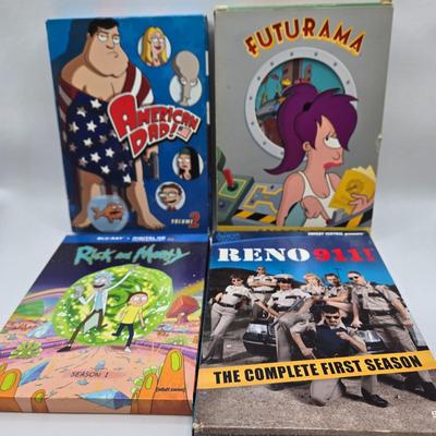 LOT 154: Boxed Sets of TV Show Series Including A TEAM, American Dad, and More