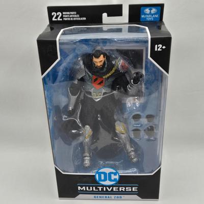 LOT 159: DC Multiverse Batman vs. Hush, Batman of Zur-En-Arrh Unmasked, Superboy-Prime, and General Zod NIB