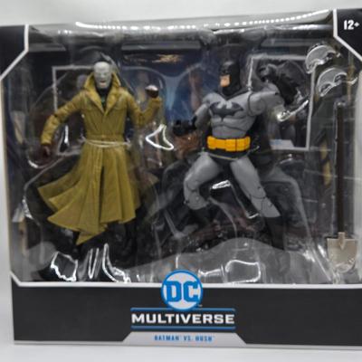 LOT 159: DC Multiverse Batman vs. Hush, Batman of Zur-En-Arrh Unmasked, Superboy-Prime, and General Zod NIB