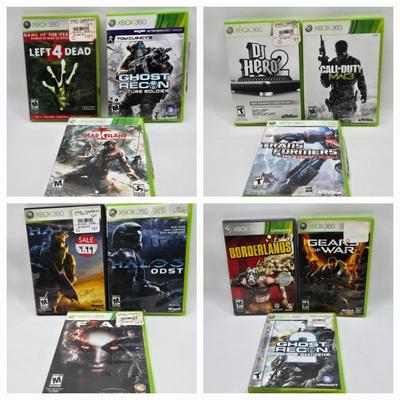 LOT 161: Multiple XBox 360 Games Including DJ Hero 2 and Gears of War