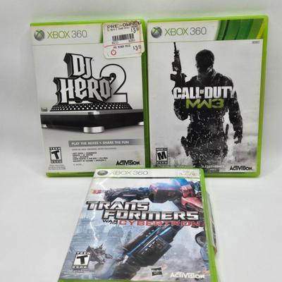 LOT 161: Multiple XBox 360 Games Including DJ Hero 2 and Gears of War