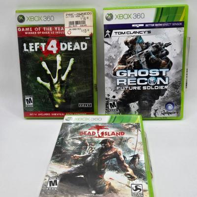 LOT 161: Multiple XBox 360 Games Including DJ Hero 2 and Gears of War