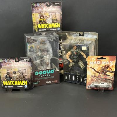 LOT 188: Assorted Collectibles, Toys - Mad Max, Aliens, and More