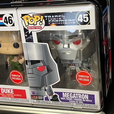 LOT 190: Big Lot of Transformers Toys and Collectibles, Top Gun Maverick, Funko GI Joe Crossover Lunchbox Set and More