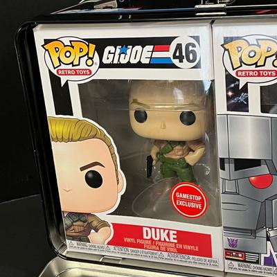 LOT 190: Big Lot of Transformers Toys and Collectibles, Top Gun Maverick, Funko GI Joe Crossover Lunchbox Set and More