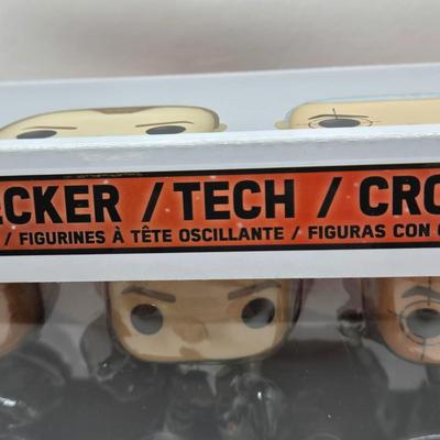 LOT 194: NIB Star Wars Funko Pops Including The Bad Batch Set and 2 Iden Versio, R2-D2 Measuring Cup Set, and Millennium Falcon...