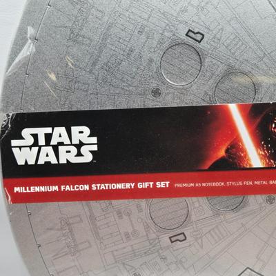 LOT 194: NIB Star Wars Funko Pops Including The Bad Batch Set and 2 Iden Versio, R2-D2 Measuring Cup Set, and Millennium Falcon...