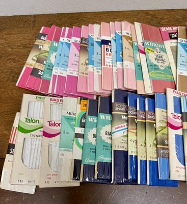Vintage Sewing Notions - Bias Tape and Seam Bindings Lot